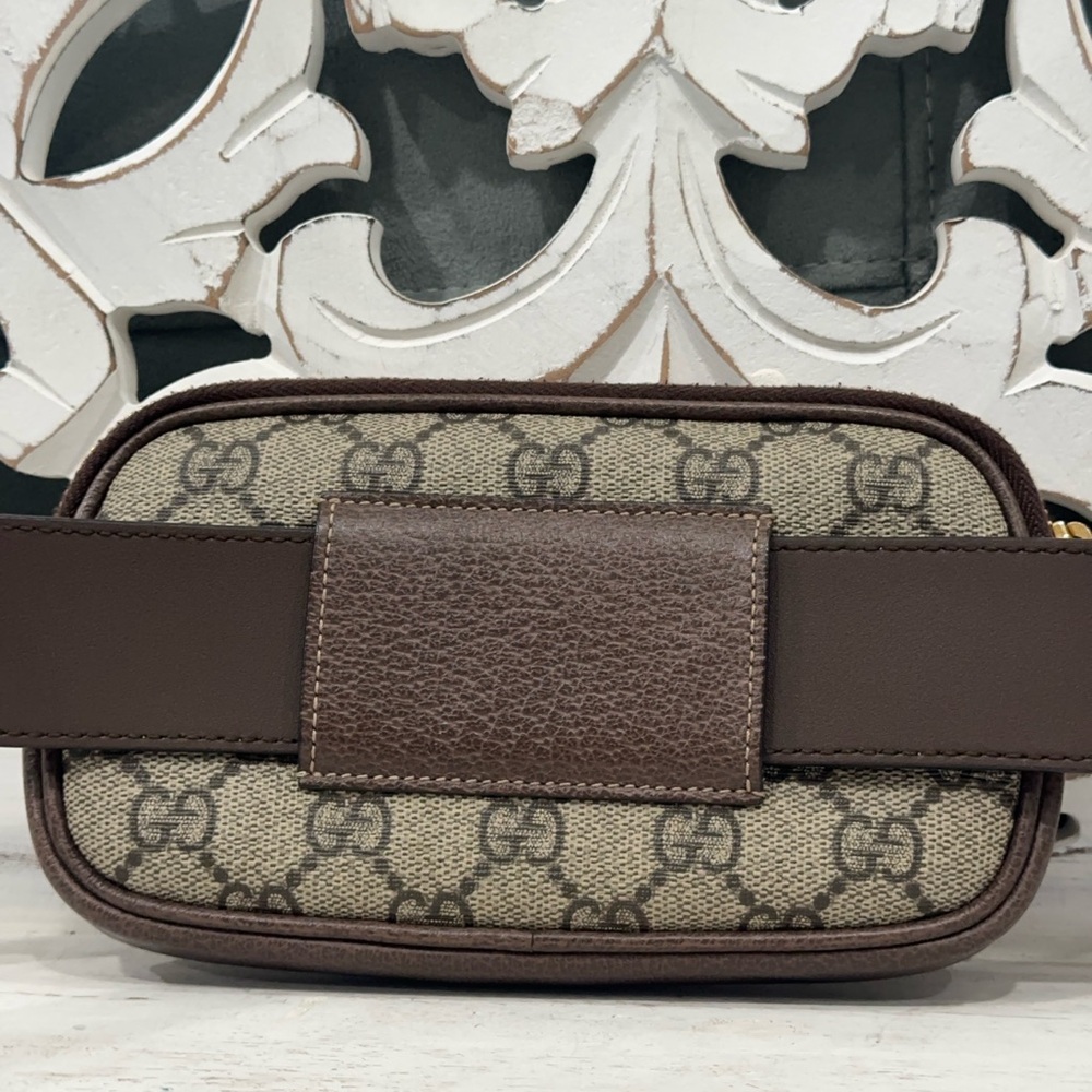 Gucci Ophidia GG Supreme Belt Bag Web Beige Brown 519308 + Dust Bag - Picture 5 of 10